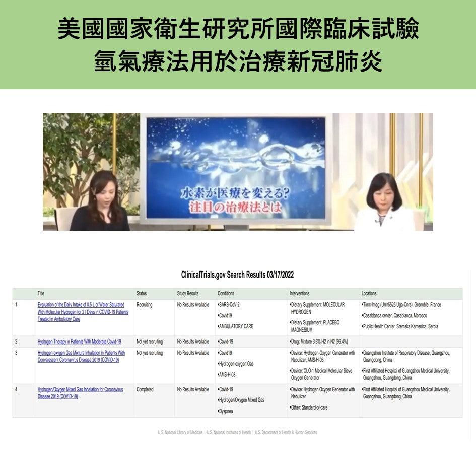 氫氣治療新冠肺炎的國際臨床試驗