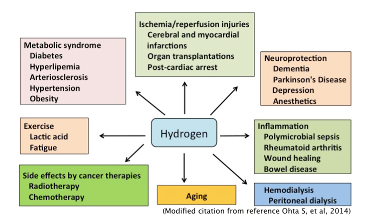 氫療法針對各種疾病的起因